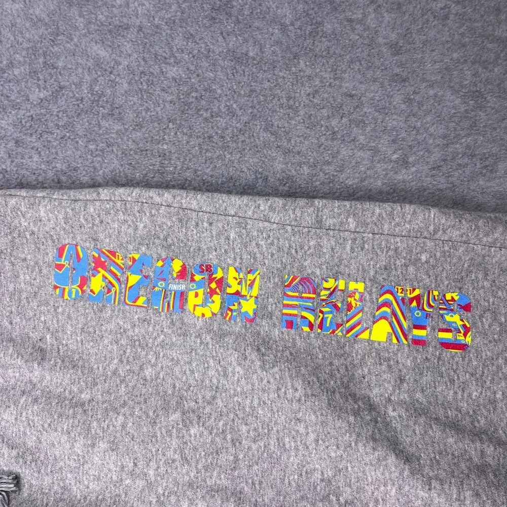 nike oregon‎ relays sweatpants gray tapered drawstring large